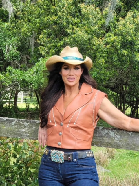 Turquoise Stingray & Alligator Hatband