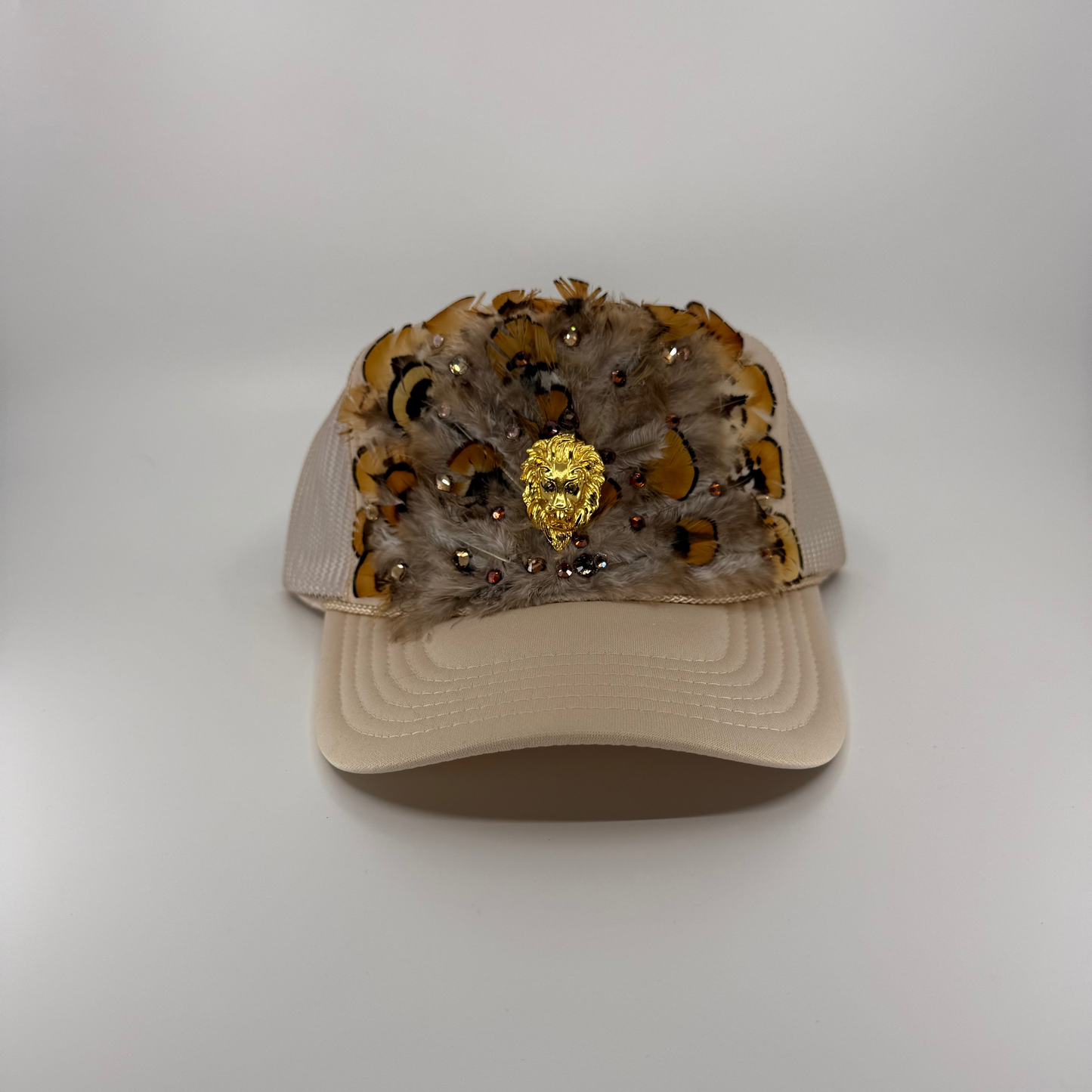 Feathered Trucker Hat - Tan