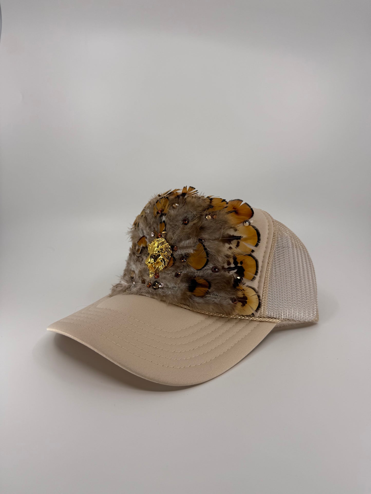 Feathered Trucker Hat - Tan