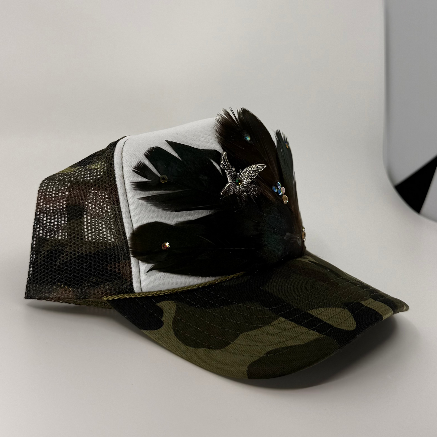 Feathered Trucker Hat - Camo
