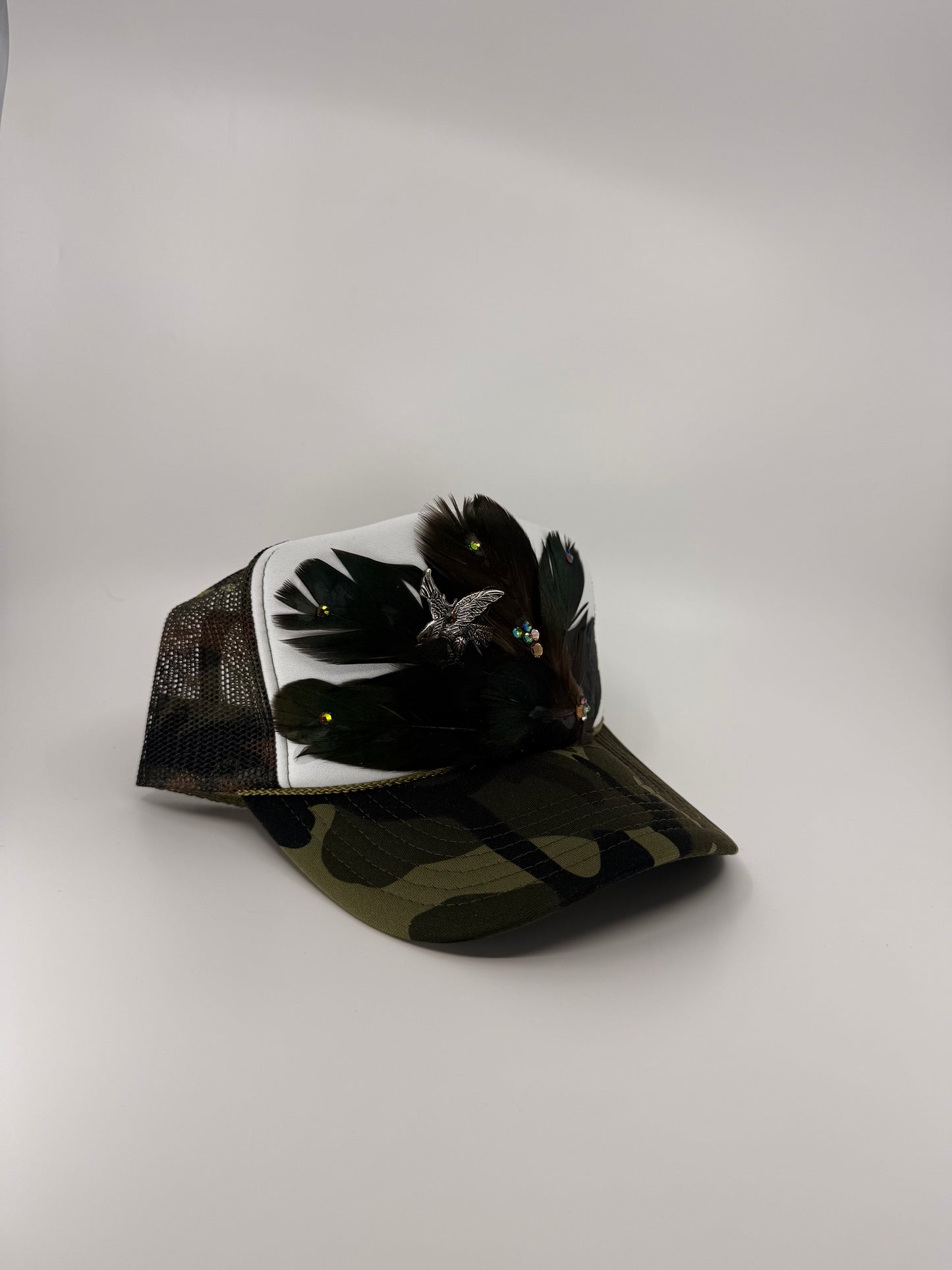 Feathered Trucker Hat - Camo
