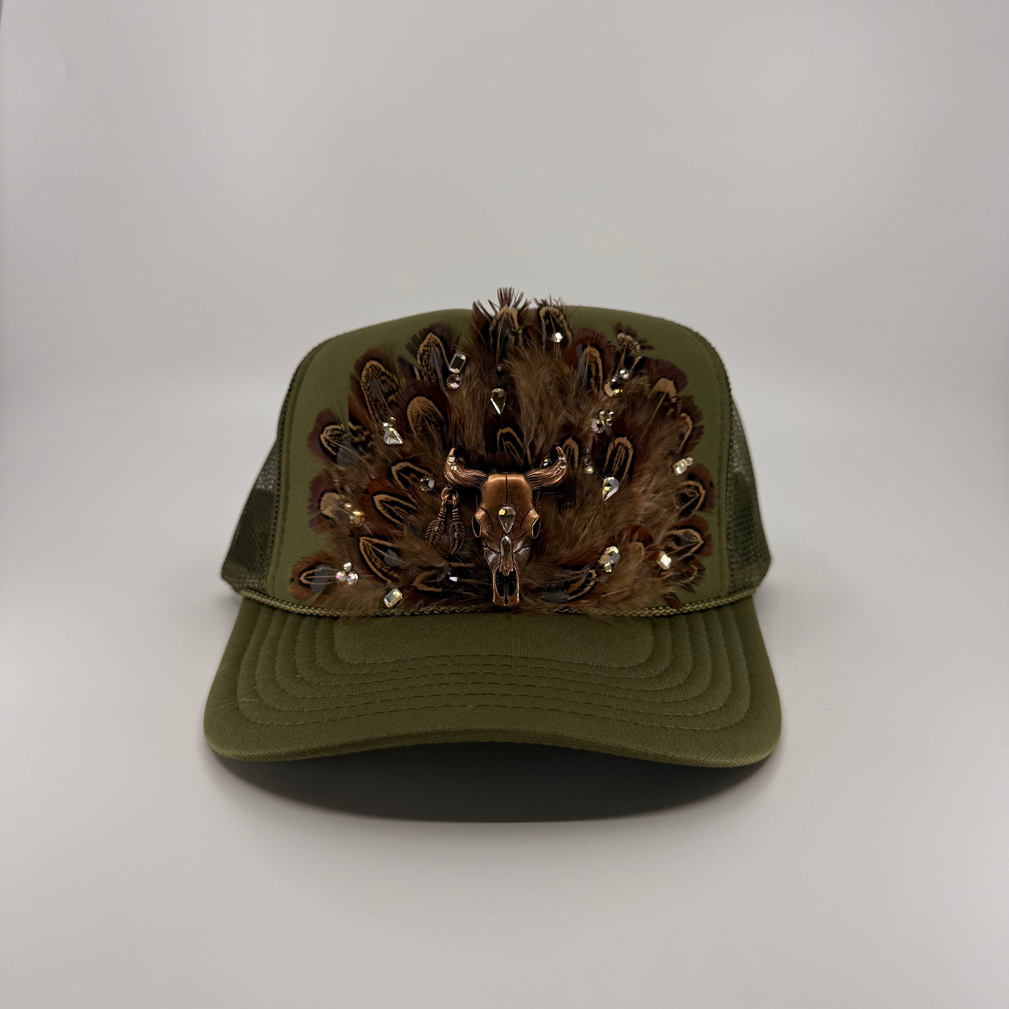 Feathered Trucker Hat - Green