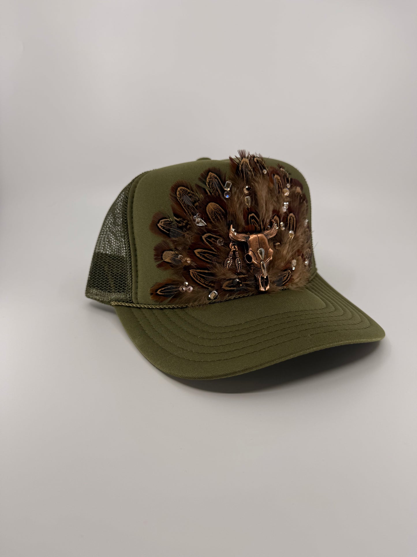 Feathered Trucker Hat - Green