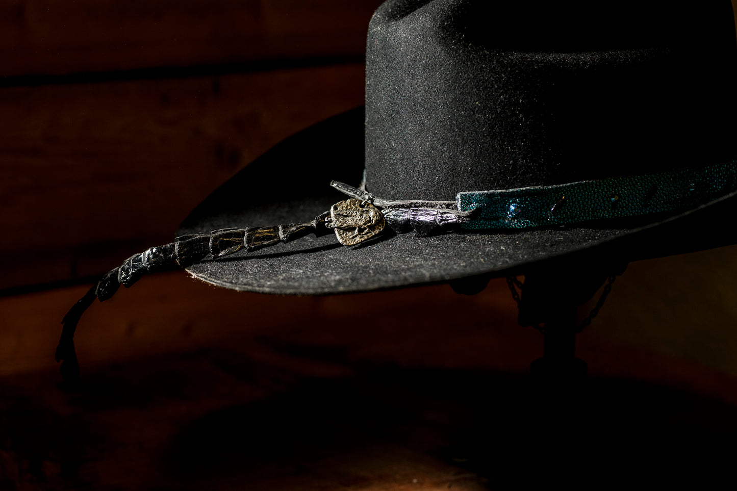 Turquoise Stingray & Alligator Hatband